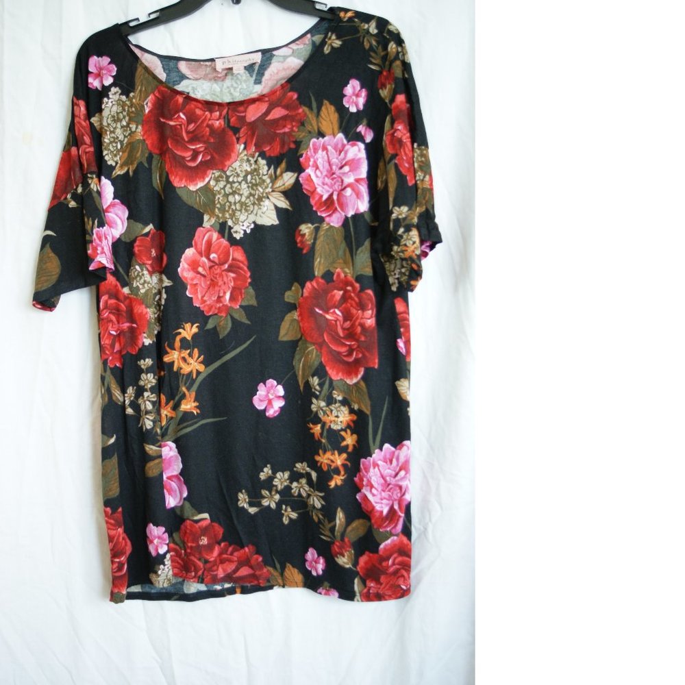 Flower Print Top Plus Size